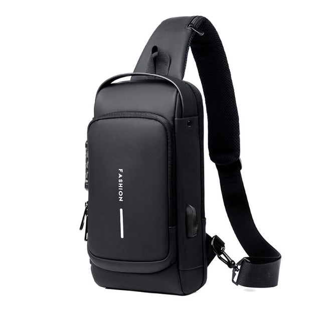 Open Tech™ Anti-Theft Lock Sling Chest Bag with USB Port