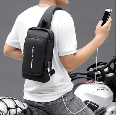 Open Tech™ Anti-Theft Lock Sling Chest Bag with USB Port