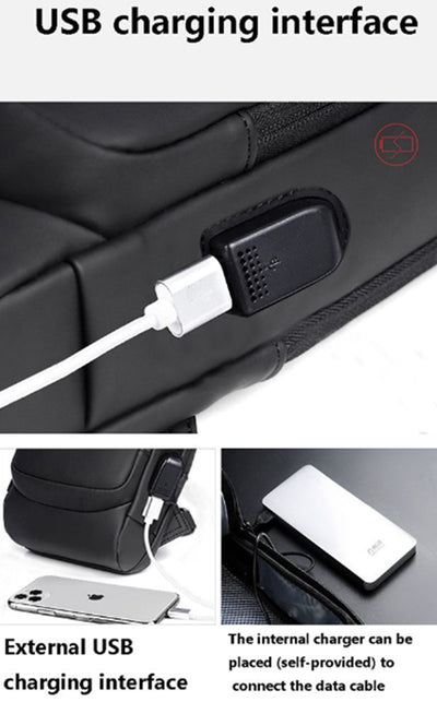 Open Tech™ Anti-Theft Lock Sling Chest Bag with USB Port