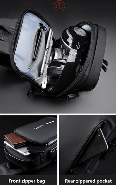 Open Tech™ Anti-Theft Lock Sling Chest Bag with USB Port