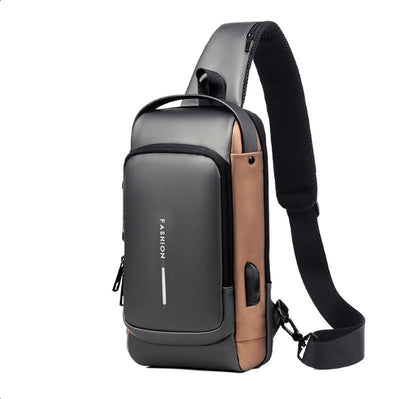 Open Tech™ Anti-Theft Lock Sling Chest Bag with USB Port