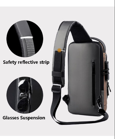 Open Tech™ Anti-Theft Lock Sling Chest Bag with USB Port