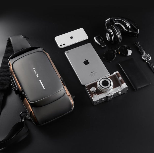 Open Tech™ Anti-Theft Lock Sling Chest Bag with USB Port