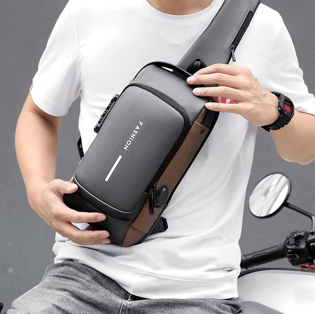 Open Tech™ Anti-Theft Lock Sling Chest Bag with USB Port